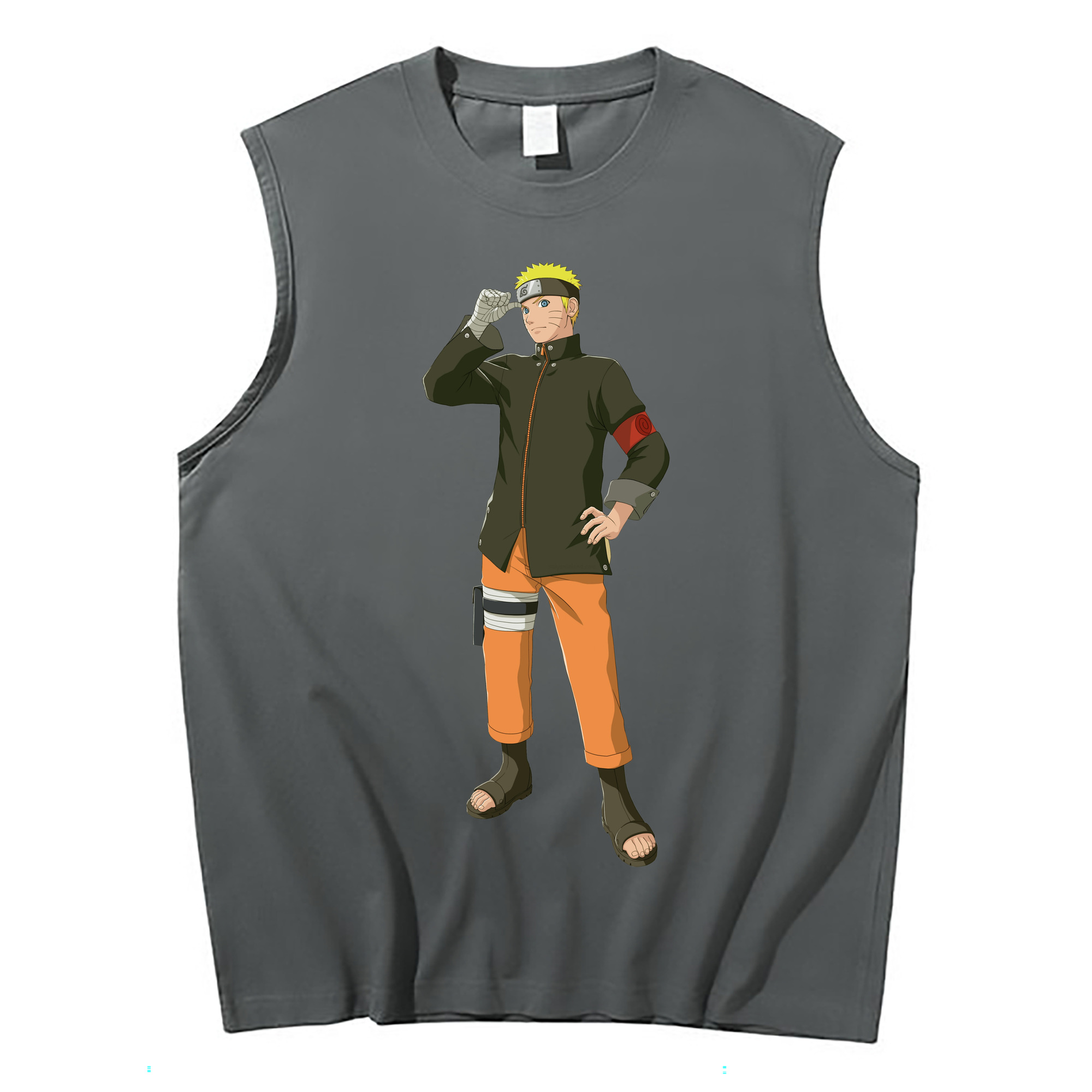 （画像用） NARUTO -ナルト- うずまき ナルト Uzumaki Naruto コットン100％タンクトップ（フロントプリント）